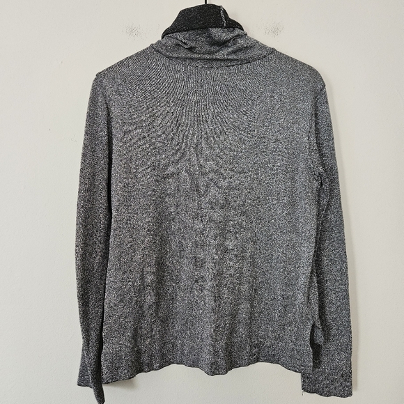 Peruvian Connection silver sparkle turtleneck sweater size S - Picture 7 of 7